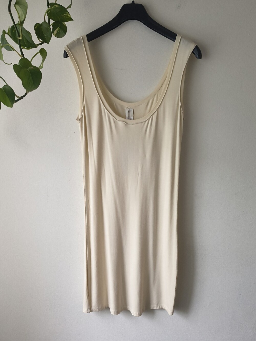 Angelrox Bamboo Tank Top Dress Size M/L Cream/Off-White NWT